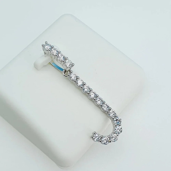 "925 Sterling Silver Cubic Zirconia Initial Pendant, UU1P6A6176 - Picture 1 of 10